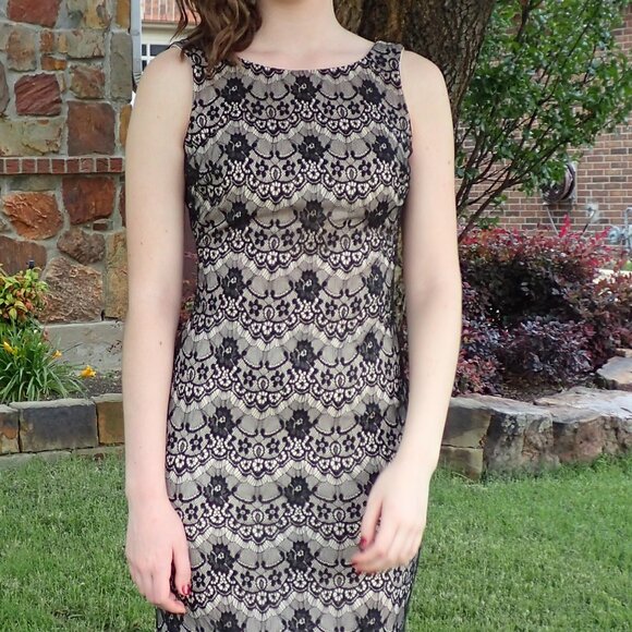 Black Lace Floor Length Low Back Gown - Picture 9 of 9